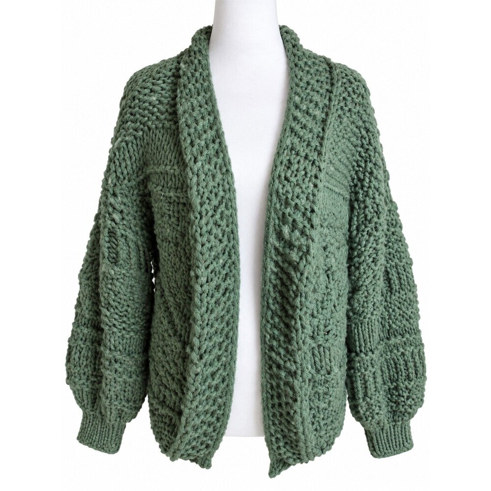 Altar’d State Sage Green Chunky Knit Cardigan XS Cottagecore Earthy Boho Natural